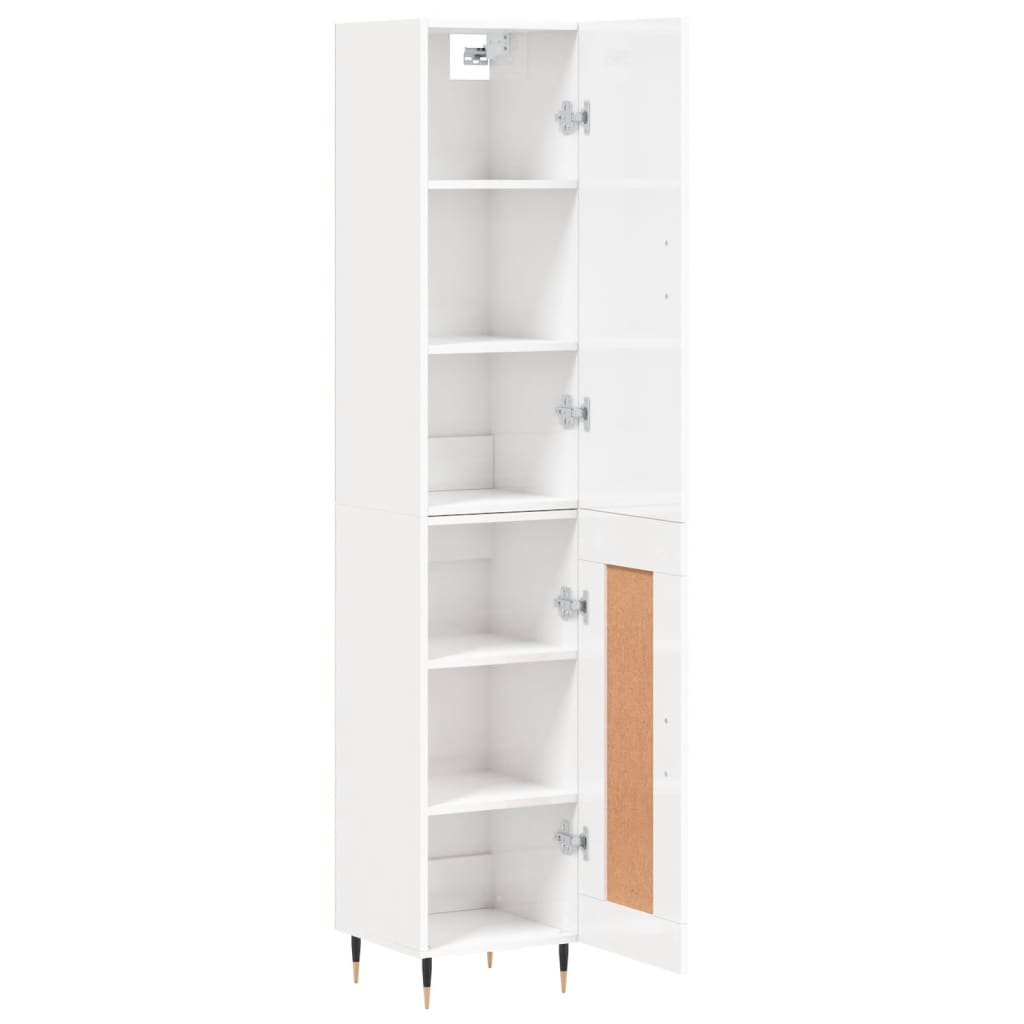 vidaXL Dulap înalt, alb extralucios, 34,5x34x180 cm, lemn prelucrat vidaXL Dulap înalt, alb extralucios, 34,5x34x180 cm, lemn prelucrat