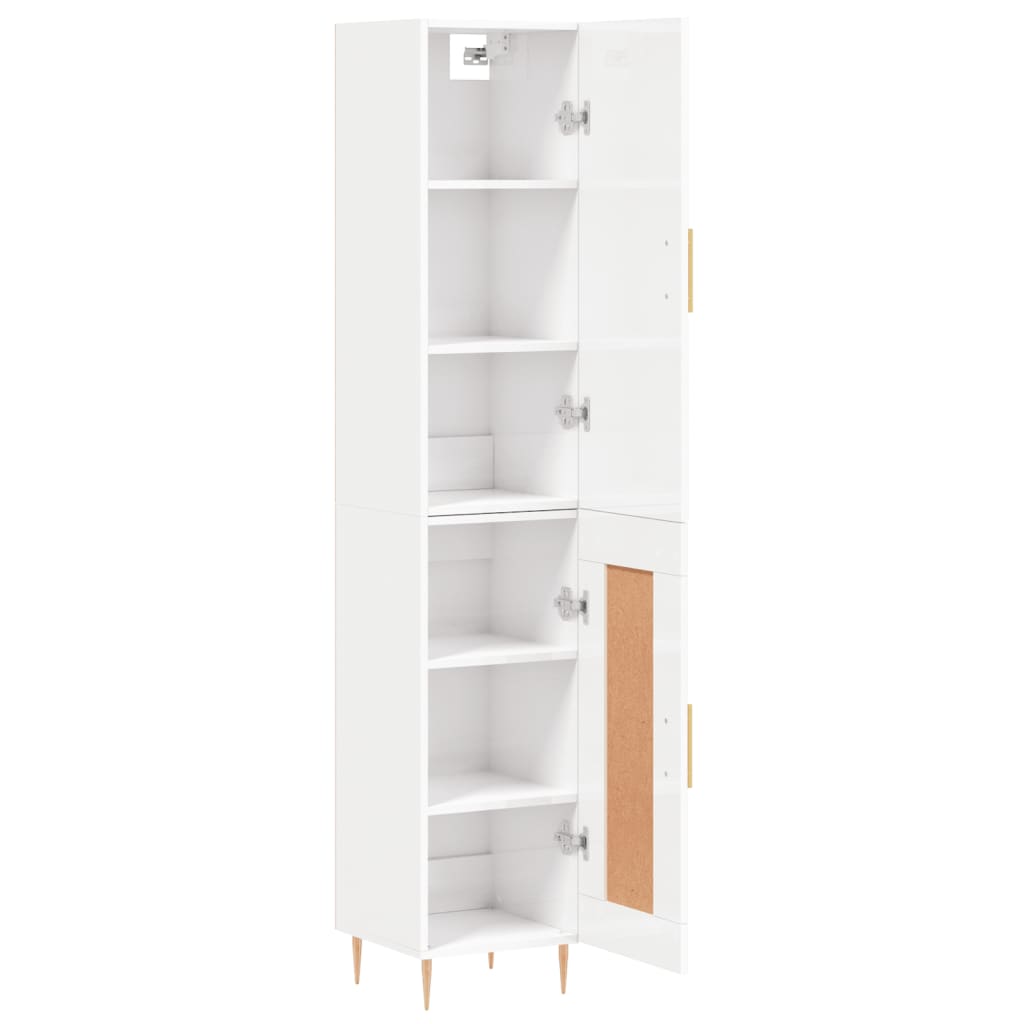 vidaXL Dulap înalt, alb extralucios, 34,5x34x180 cm, lemn prelucrat vidaXL Dulap înalt, alb extralucios, 34,5x34x180 cm, lemn prelucrat