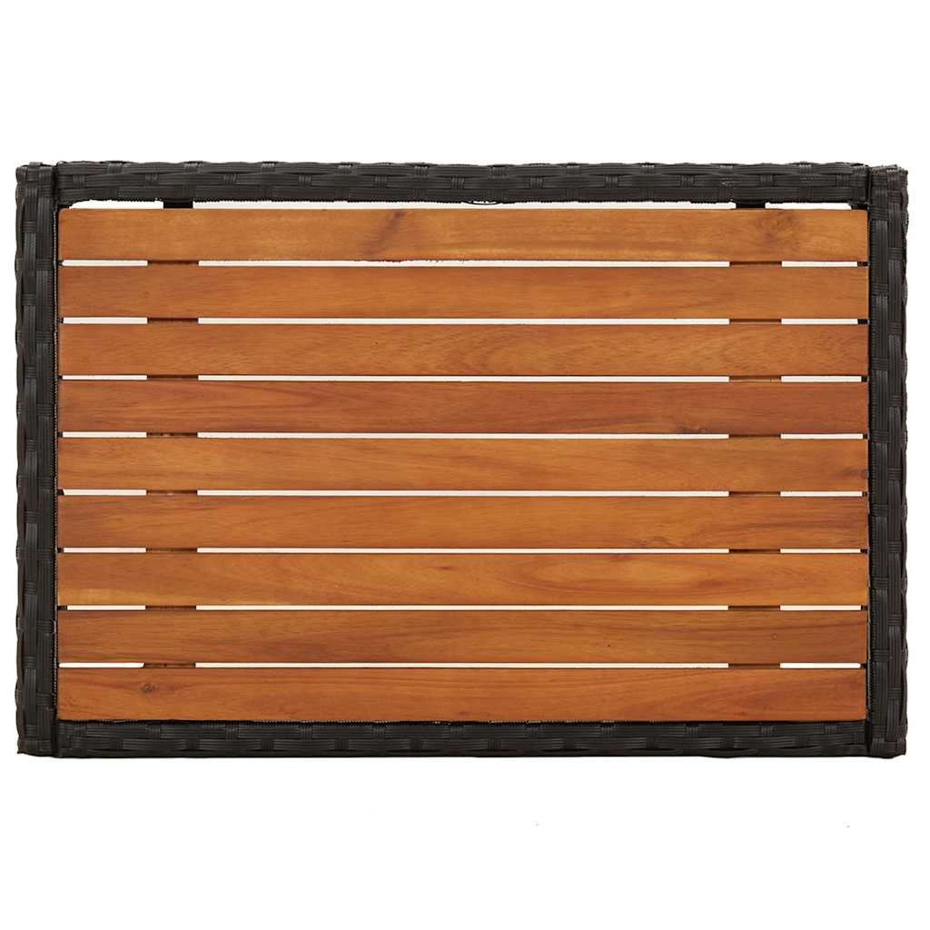 vidaXL Scaune rabatabile de grădină, 2 buc., cu masă, negru, poliratan vidaXL Scaune rabatabile de grădină, 2 buc., cu masă, negru, poliratan