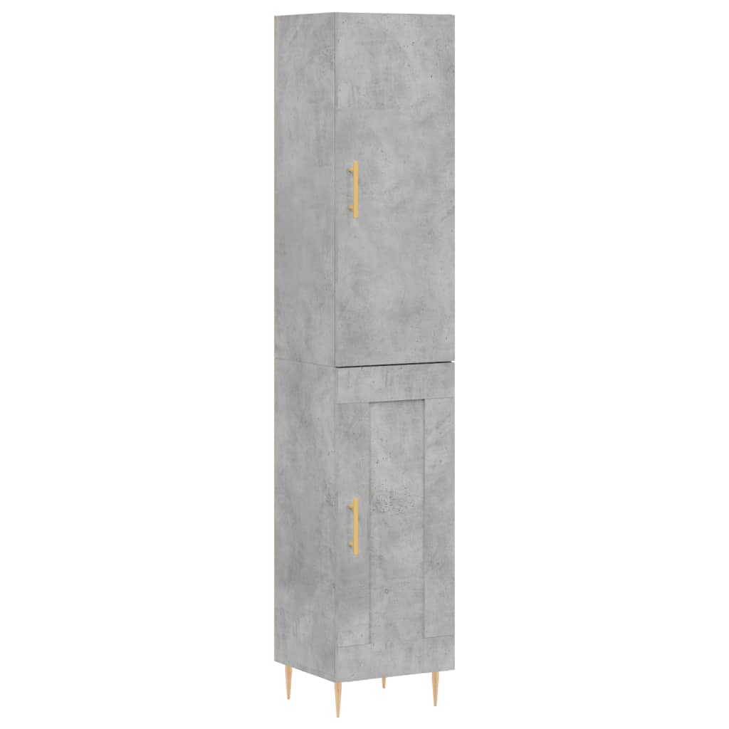 vidaXL Dulap înalt, gri beton, 34,5x34x180 cm, lemn prelucrat