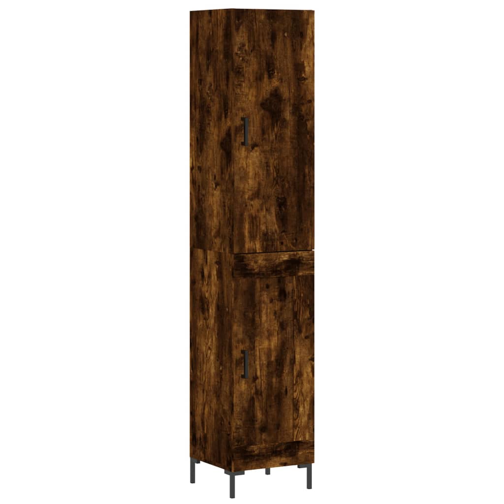 vidaXL Dulap înalt, stejar fumuriu, 34,5x34x180 cm, lemn prelucrat