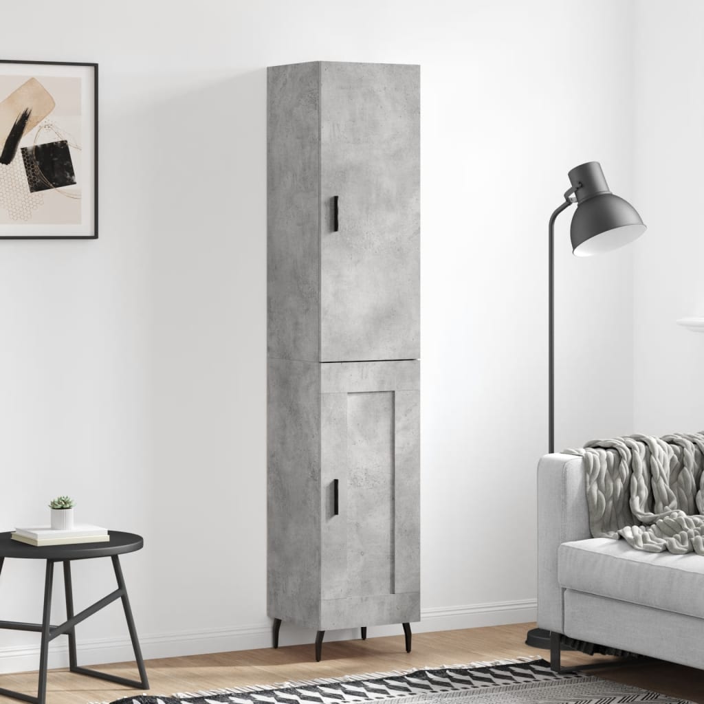 vidaXL Dulap înalt, gri beton, 34,5x34x180 cm, lemn prelucrat vidaXL Dulap înalt, gri beton, 34,5x34x180 cm, lemn prelucrat