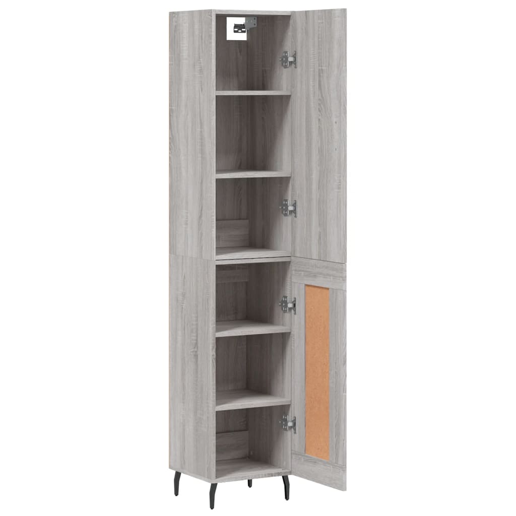 vidaXL Dulap înalt, gri sonoma, 34,5x34x180 cm, lemn prelucrat