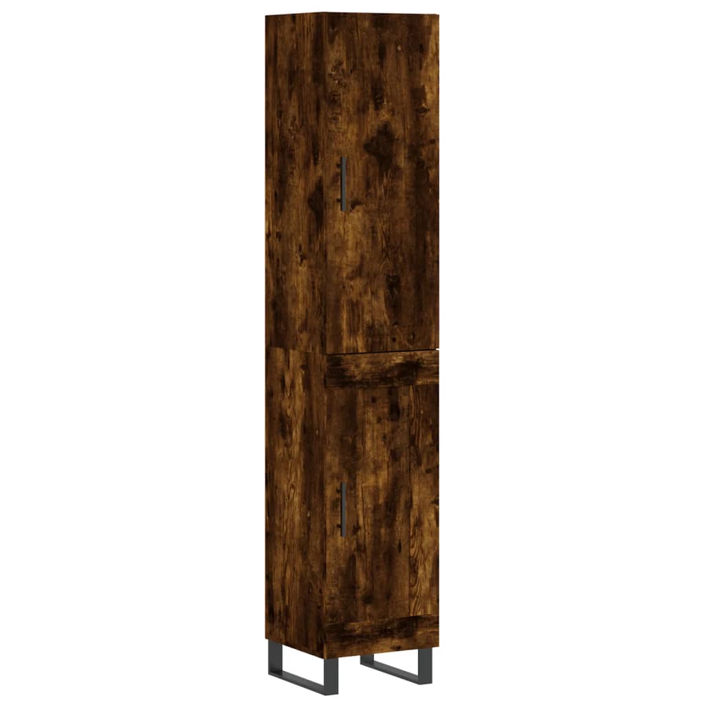 vidaXL Dulap înalt, stejar fumuriu, 34,5x34x180 cm, lemn prelucrat