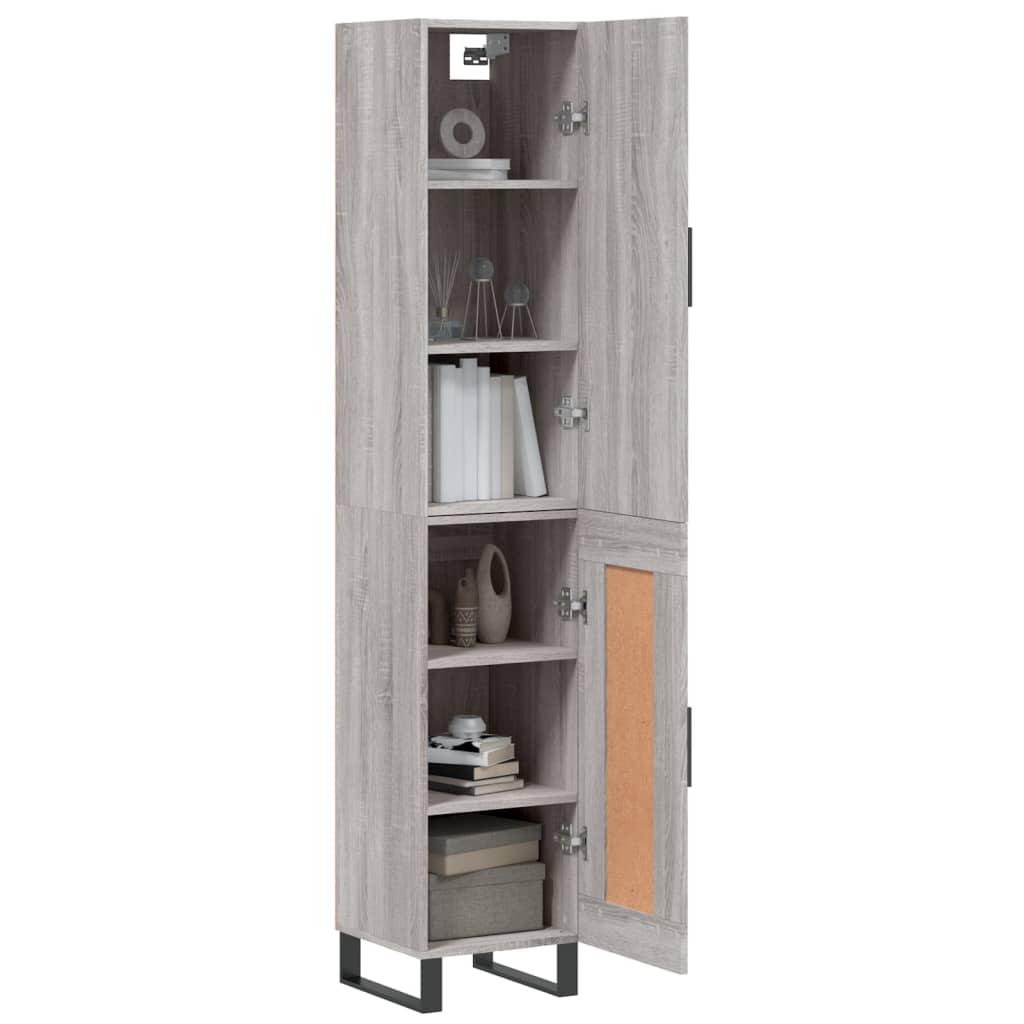 vidaXL Dulap înalt, gri sonoma, 34,5x34x180 cm, lemn prelucrat