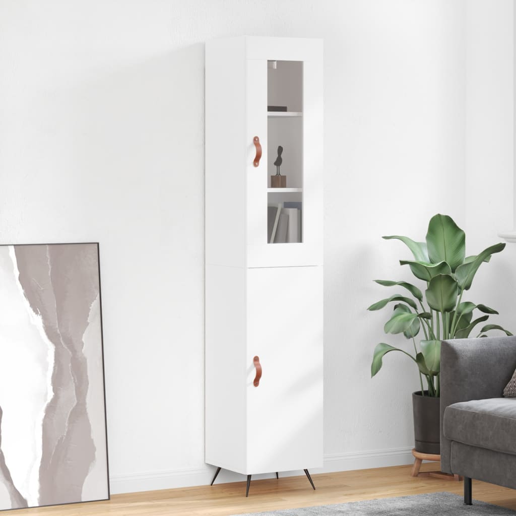 vidaXL Dulap înalt, alb, 34,5x34x180 cm, lemn prelucrat vidaXL Dulap înalt, alb, 34,5x34x180 cm, lemn prelucrat