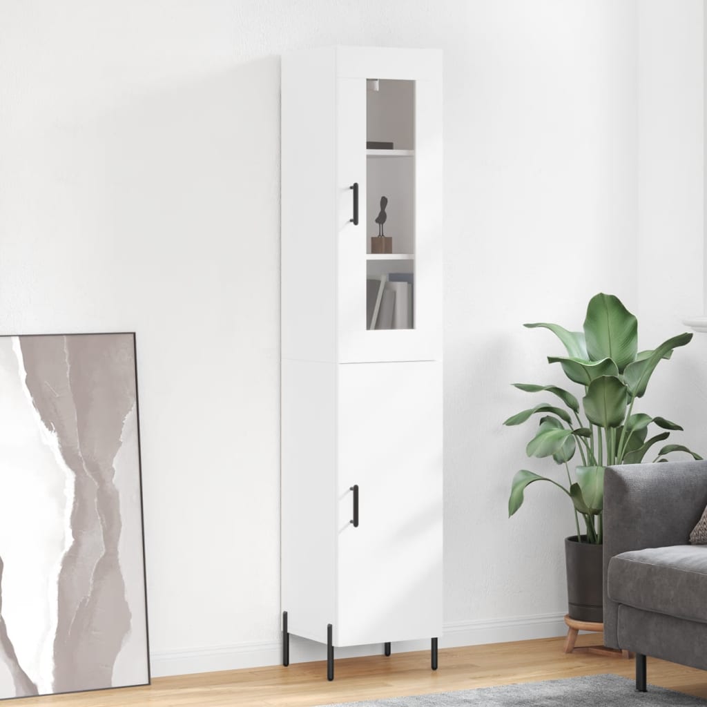 vidaXL Dulap înalt, alb, 34,5x34x180 cm, lemn prelucrat vidaXL Dulap înalt, alb, 34,5x34x180 cm, lemn prelucrat