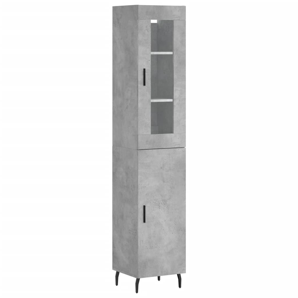 vidaXL Dulap înalt, gri beton, 34,5x34x180 cm, lemn prelucrat vidaXL Dulap înalt, gri beton, 34,5x34x180 cm, lemn prelucrat