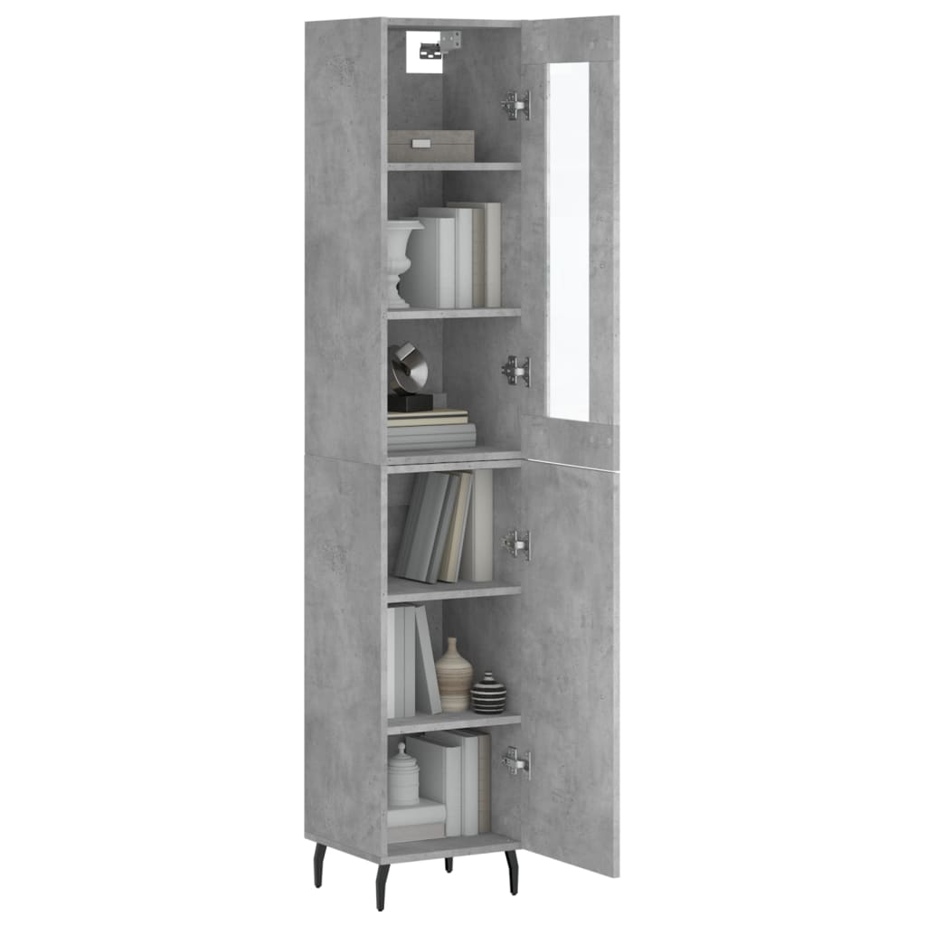 vidaXL Dulap înalt, gri beton, 34,5x34x180 cm, lemn prelucrat vidaXL Dulap înalt, gri beton, 34,5x34x180 cm, lemn prelucrat