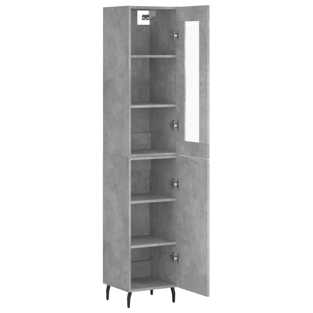 vidaXL Dulap înalt, gri beton, 34,5x34x180 cm, lemn prelucrat vidaXL Dulap înalt, gri beton, 34,5x34x180 cm, lemn prelucrat