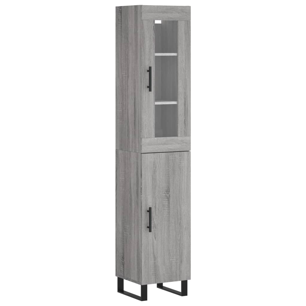 vidaXL Dulap înalt, gri sonoma, 34,5x34x180 cm, lemn prelucrat