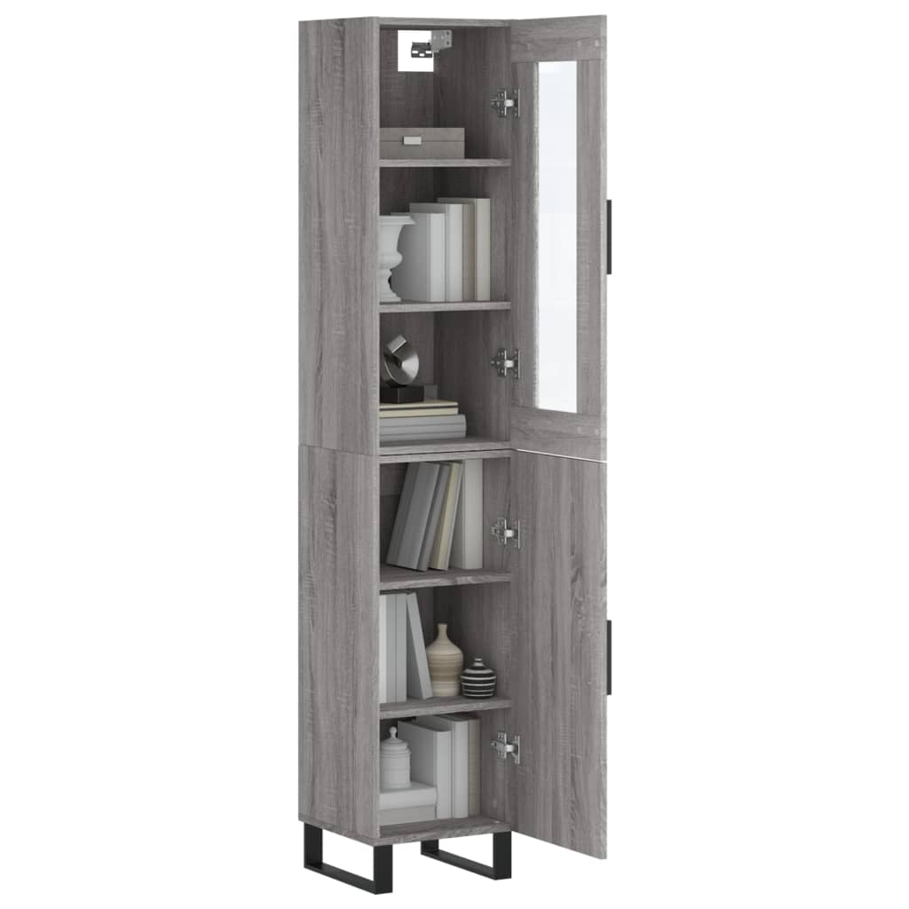 vidaXL Dulap înalt, gri sonoma, 34,5x34x180 cm, lemn prelucrat