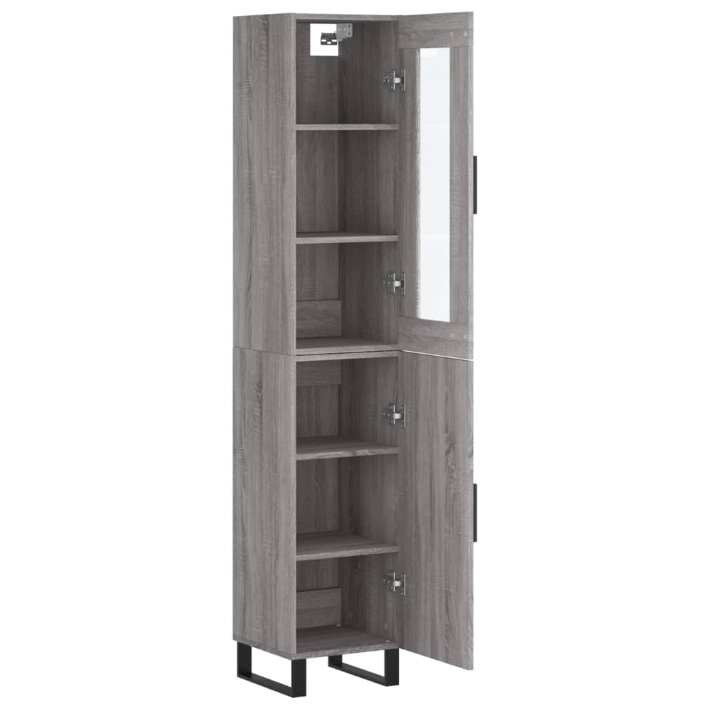 vidaXL Dulap înalt, gri sonoma, 34,5x34x180 cm, lemn prelucrat