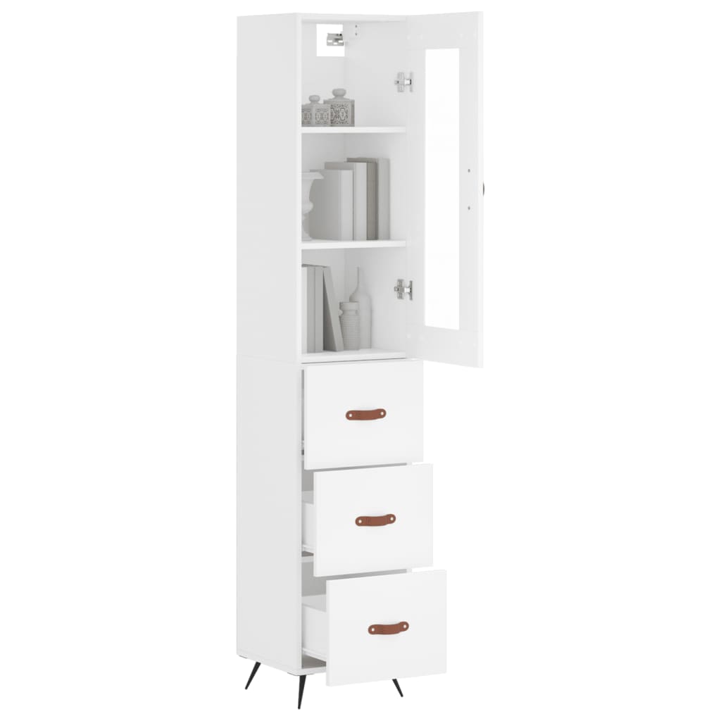 vidaXL Dulap înalt, alb, 34,5x34x180 cm, lemn prelucrat vidaXL Dulap înalt, alb, 34,5x34x180 cm, lemn prelucrat