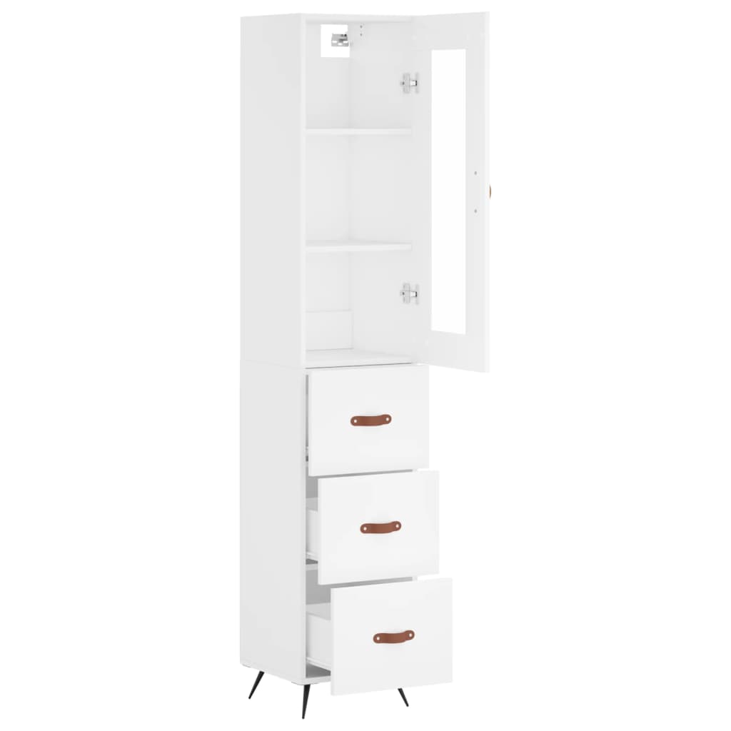 vidaXL Dulap înalt, alb, 34,5x34x180 cm, lemn prelucrat vidaXL Dulap înalt, alb, 34,5x34x180 cm, lemn prelucrat