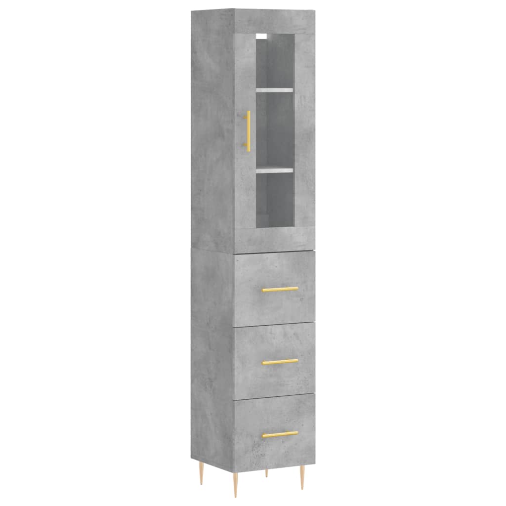 vidaXL Dulap înalt, gri beton, 34,5x34x180 cm, lemn prelucrat vidaXL Dulap înalt, gri beton, 34,5x34x180 cm, lemn prelucrat