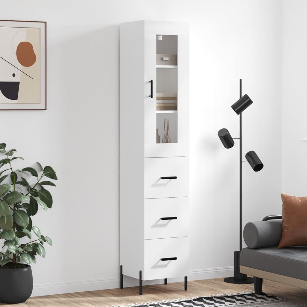 vidaXL Dulap înalt, alb, 34,5x34x180 cm, lemn prelucrat vidaXL Dulap înalt, alb, 34,5x34x180 cm, lemn prelucrat