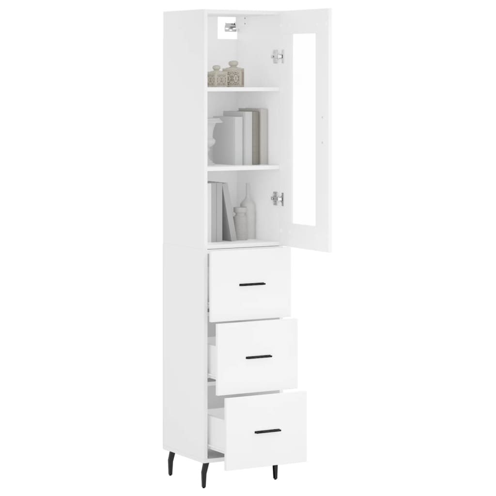 vidaXL Dulap înalt, alb, 34,5x34x180 cm, lemn prelucrat vidaXL Dulap înalt, alb, 34,5x34x180 cm, lemn prelucrat
