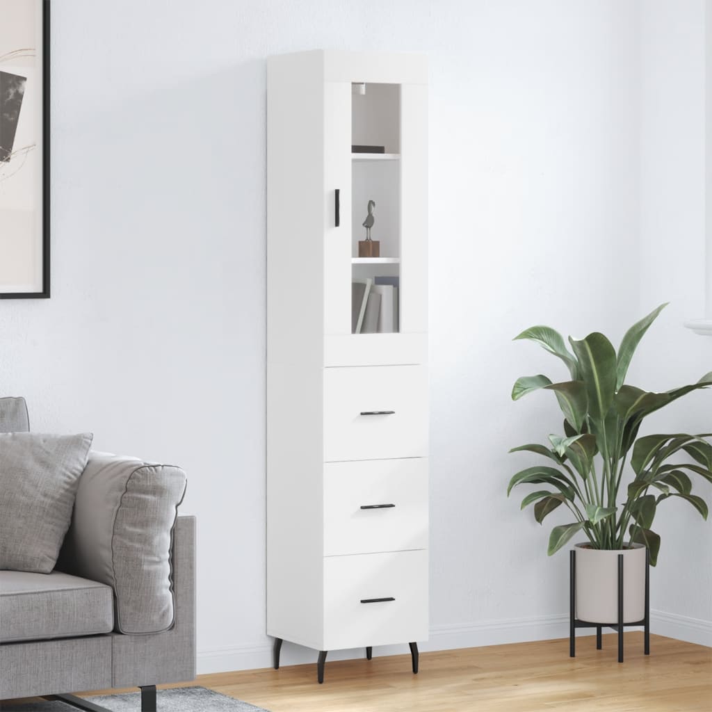 vidaXL Dulap înalt, alb, 34,5x34x180 cm, lemn prelucrat vidaXL Dulap înalt, alb, 34,5x34x180 cm, lemn prelucrat