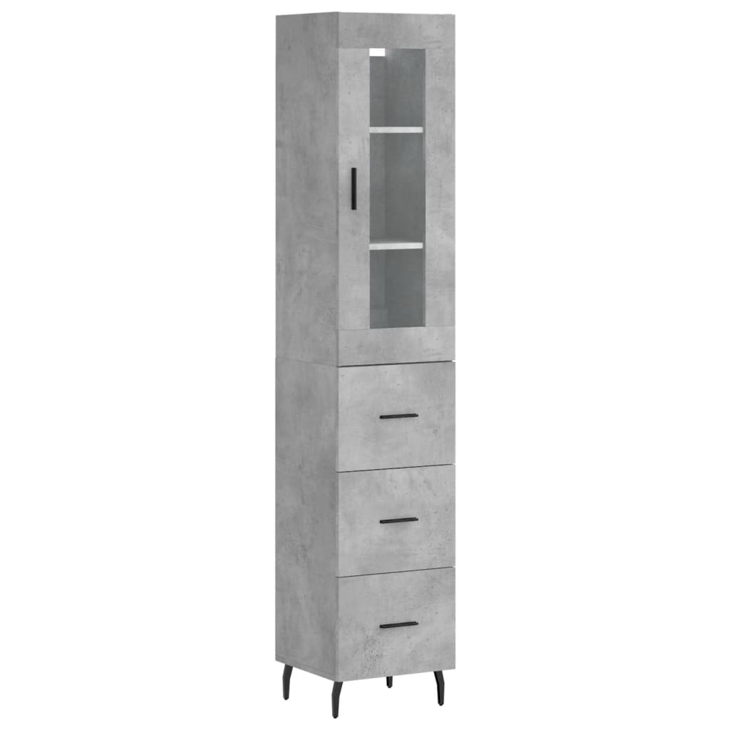 vidaXL Dulap înalt, gri beton, 34,5x34x180 cm, lemn prelucrat vidaXL Dulap înalt, gri beton, 34,5x34x180 cm, lemn prelucrat