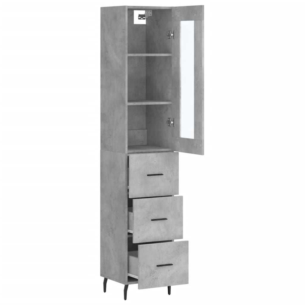 vidaXL Dulap înalt, gri beton, 34,5x34x180 cm, lemn prelucrat vidaXL Dulap înalt, gri beton, 34,5x34x180 cm, lemn prelucrat