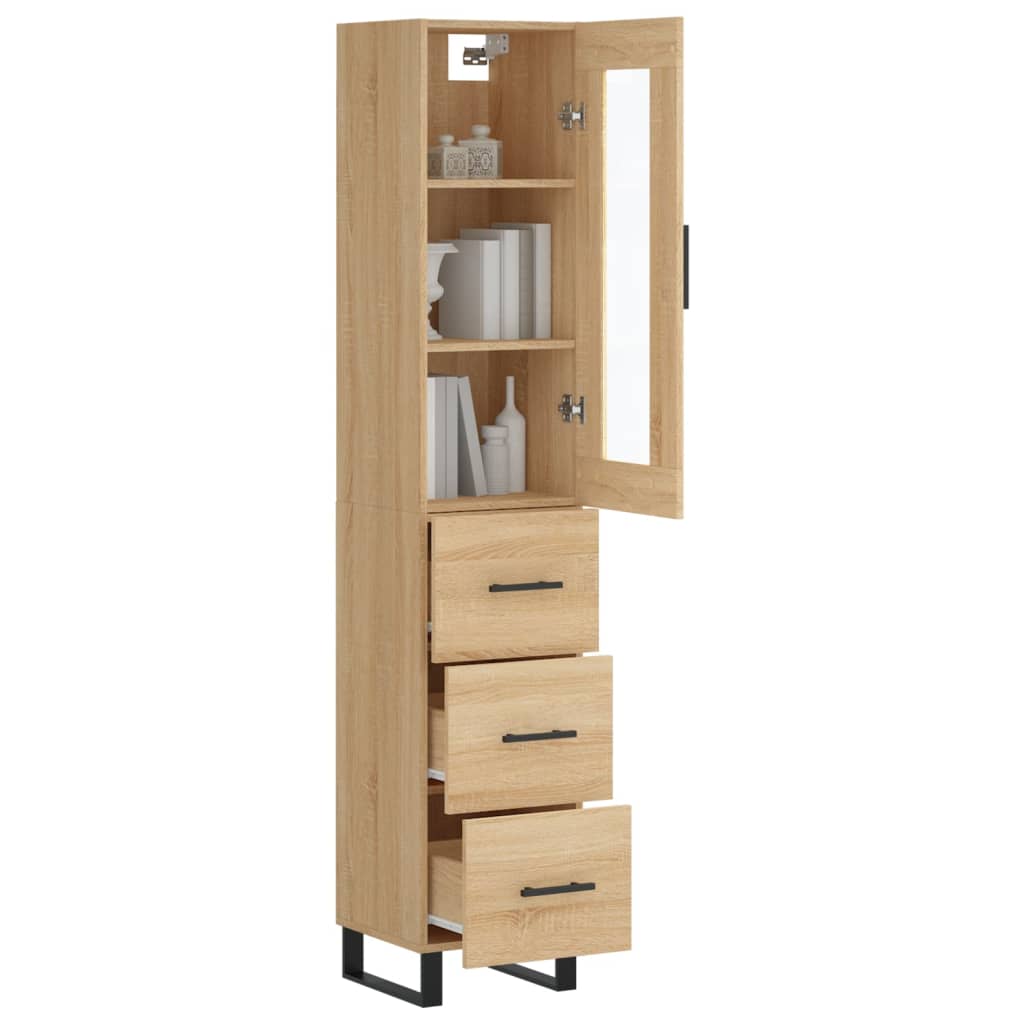vidaXL Dulap înalt, stejar sonoma, 34,5x34x180 cm, lemn prelucrat