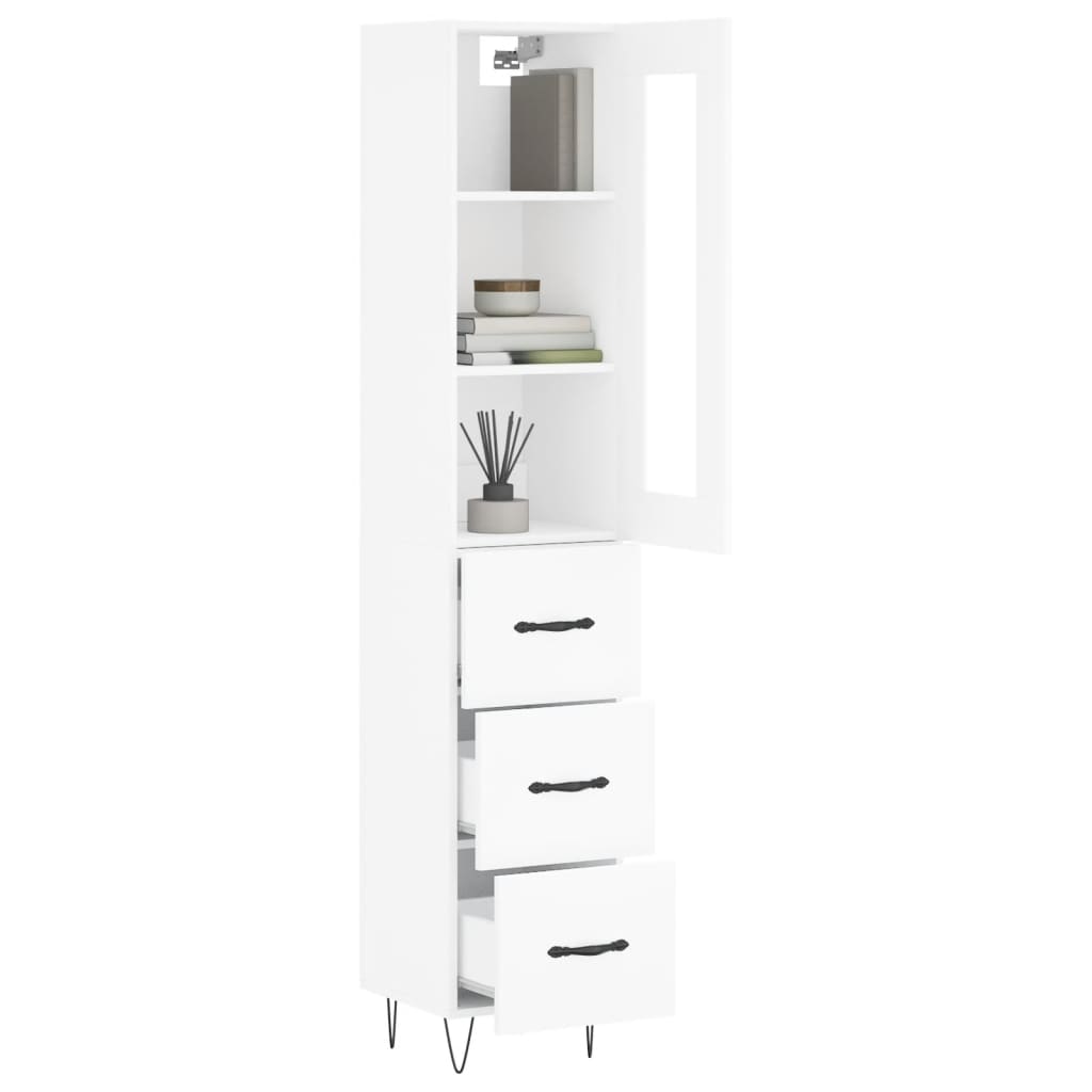vidaXL Dulap înalt, alb, 34,5x34x180 cm, lemn prelucrat vidaXL Dulap înalt, alb, 34,5x34x180 cm, lemn prelucrat