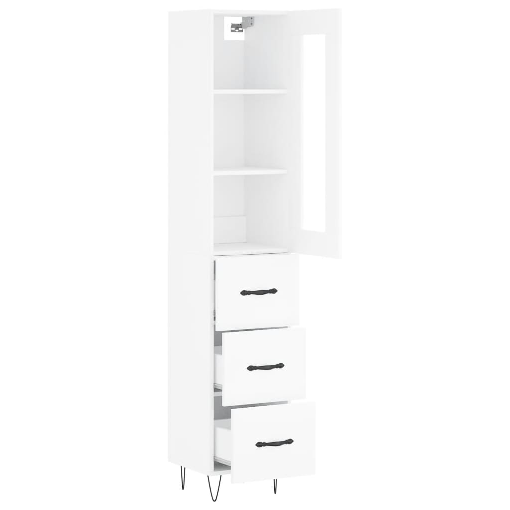 vidaXL Dulap înalt, alb, 34,5x34x180 cm, lemn prelucrat vidaXL Dulap înalt, alb, 34,5x34x180 cm, lemn prelucrat