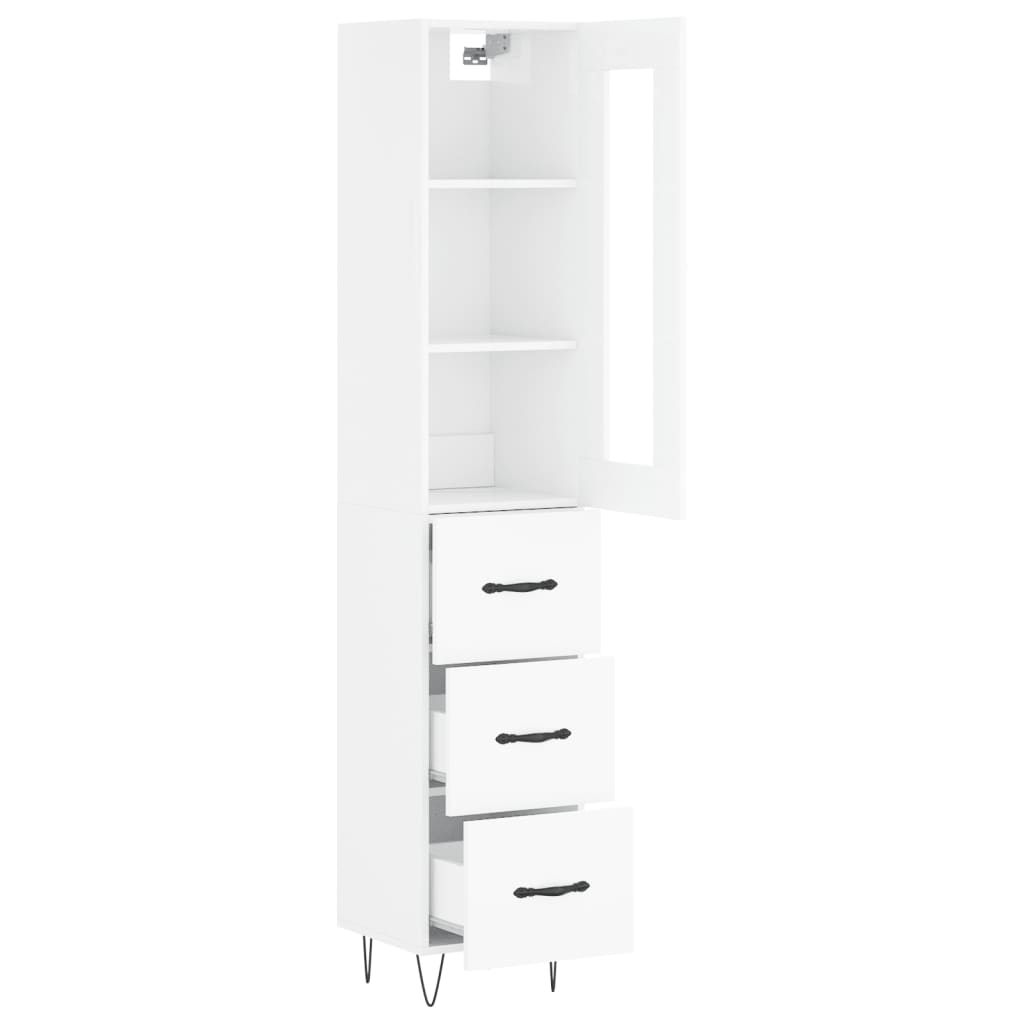 vidaXL Dulap înalt, alb extralucios, 34,5x34x180 cm, lemn prelucrat vidaXL Dulap înalt, alb extralucios, 34,5x34x180 cm, lemn prelucrat