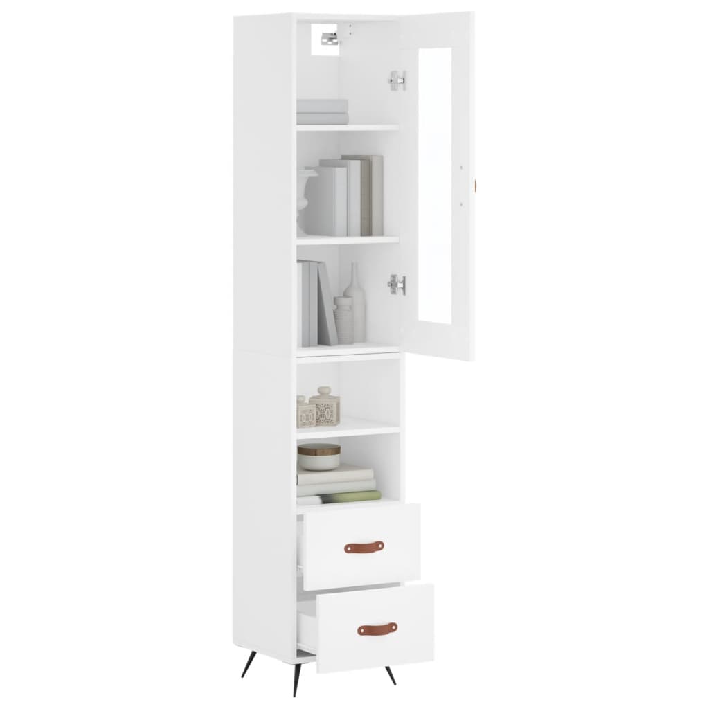vidaXL Dulap înalt, alb, 34,5x34x180 cm, lemn prelucrat vidaXL Dulap înalt, alb, 34,5x34x180 cm, lemn prelucrat