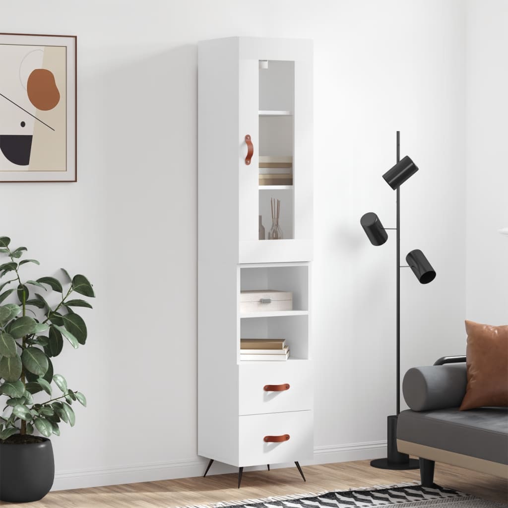 vidaXL Dulap înalt, alb, 34,5x34x180 cm, lemn prelucrat vidaXL Dulap înalt, alb, 34,5x34x180 cm, lemn prelucrat