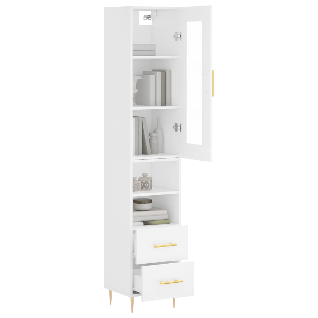 vidaXL Dulap înalt, alb, 34,5x34x180 cm, lemn prelucrat vidaXL Dulap înalt, alb, 34,5x34x180 cm, lemn prelucrat