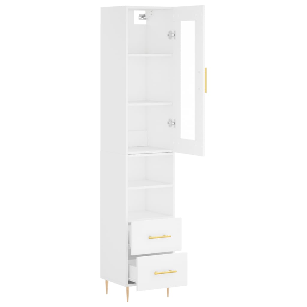 vidaXL Dulap înalt, alb, 34,5x34x180 cm, lemn prelucrat vidaXL Dulap înalt, alb, 34,5x34x180 cm, lemn prelucrat