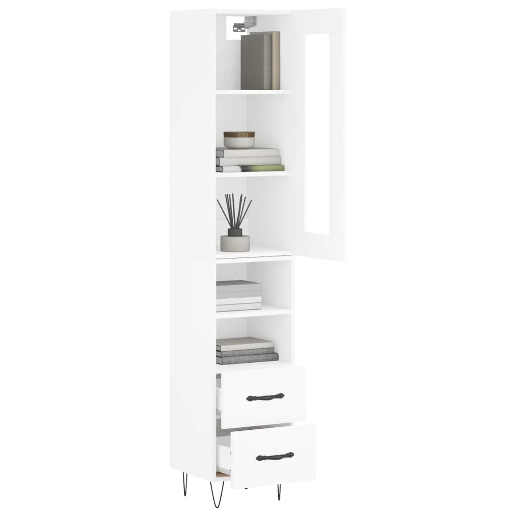 vidaXL Dulap înalt, alb, 34,5x34x180 cm, lemn prelucrat vidaXL Dulap înalt, alb, 34,5x34x180 cm, lemn prelucrat