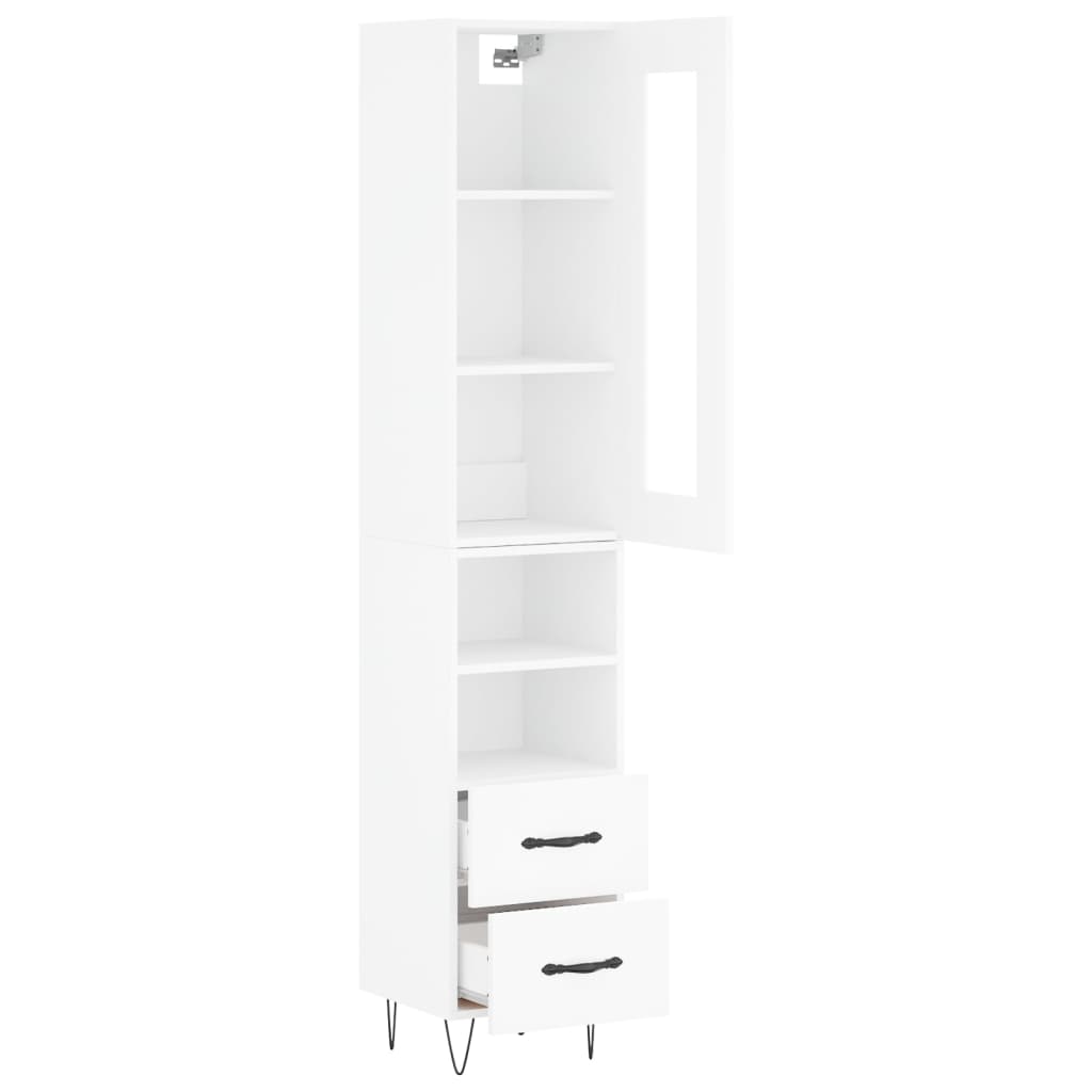 vidaXL Dulap înalt, alb, 34,5x34x180 cm, lemn prelucrat vidaXL Dulap înalt, alb, 34,5x34x180 cm, lemn prelucrat