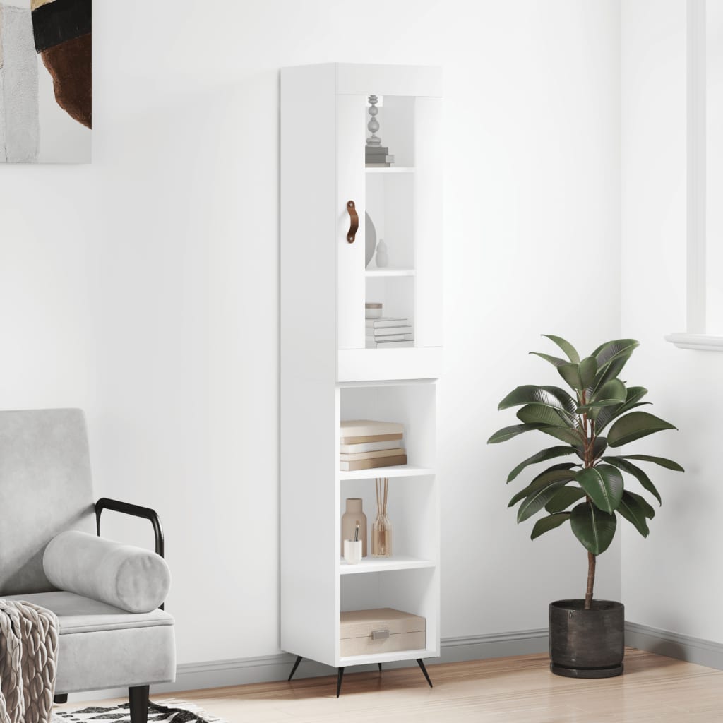 vidaXL Dulap înalt, alb, 34,5x34x180 cm, lemn prelucrat vidaXL Dulap înalt, alb, 34,5x34x180 cm, lemn prelucrat