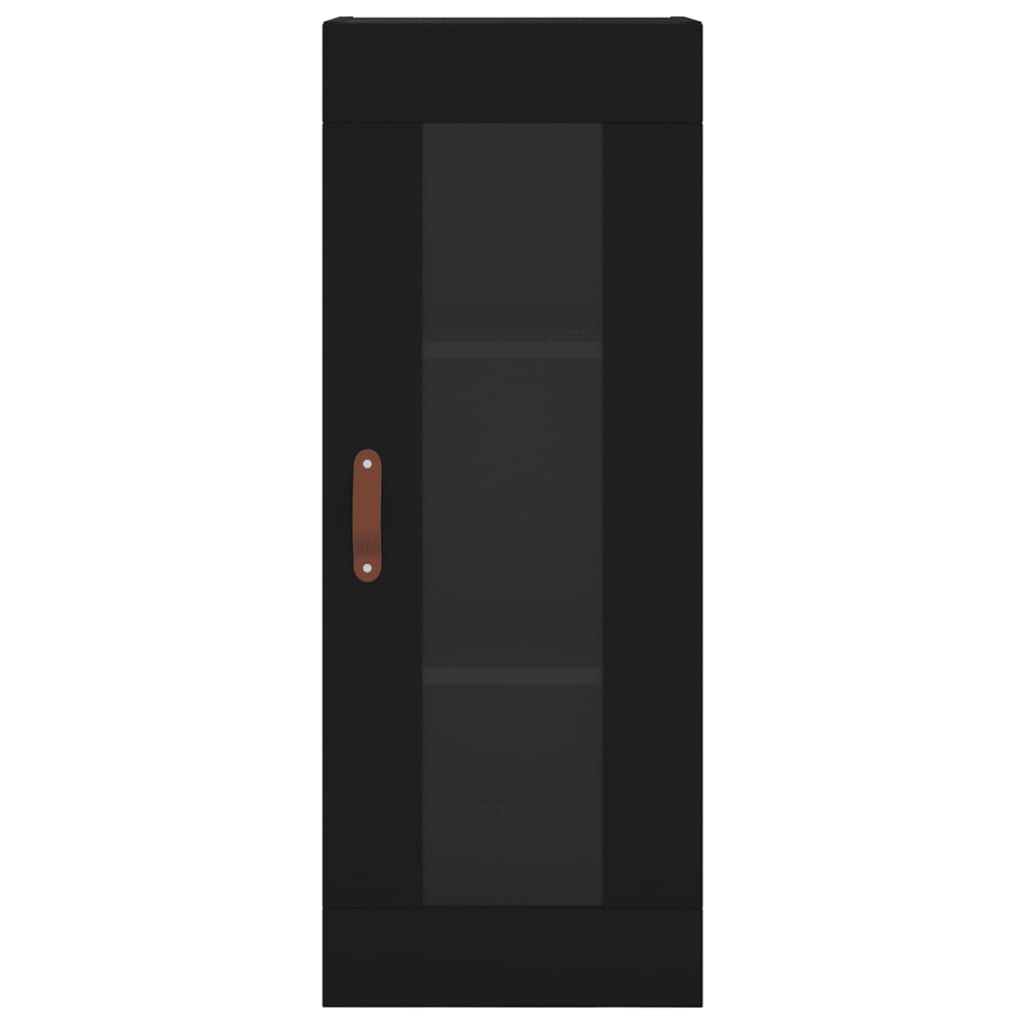vidaXL Dulap înalt, negru, 34,5x34x180 cm, lemn prelucrat