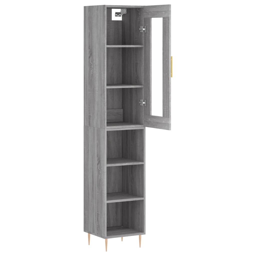 vidaXL Dulap înalt, gri sonoma, 34,5x34x180 cm, lemn prelucrat