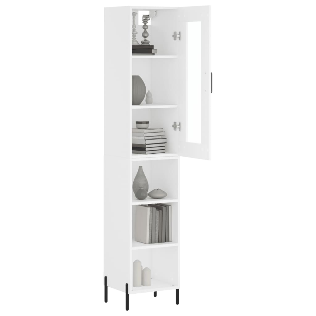 vidaXL Dulap înalt, alb, 34,5x34x180 cm, lemn prelucrat vidaXL Dulap înalt, alb, 34,5x34x180 cm, lemn prelucrat