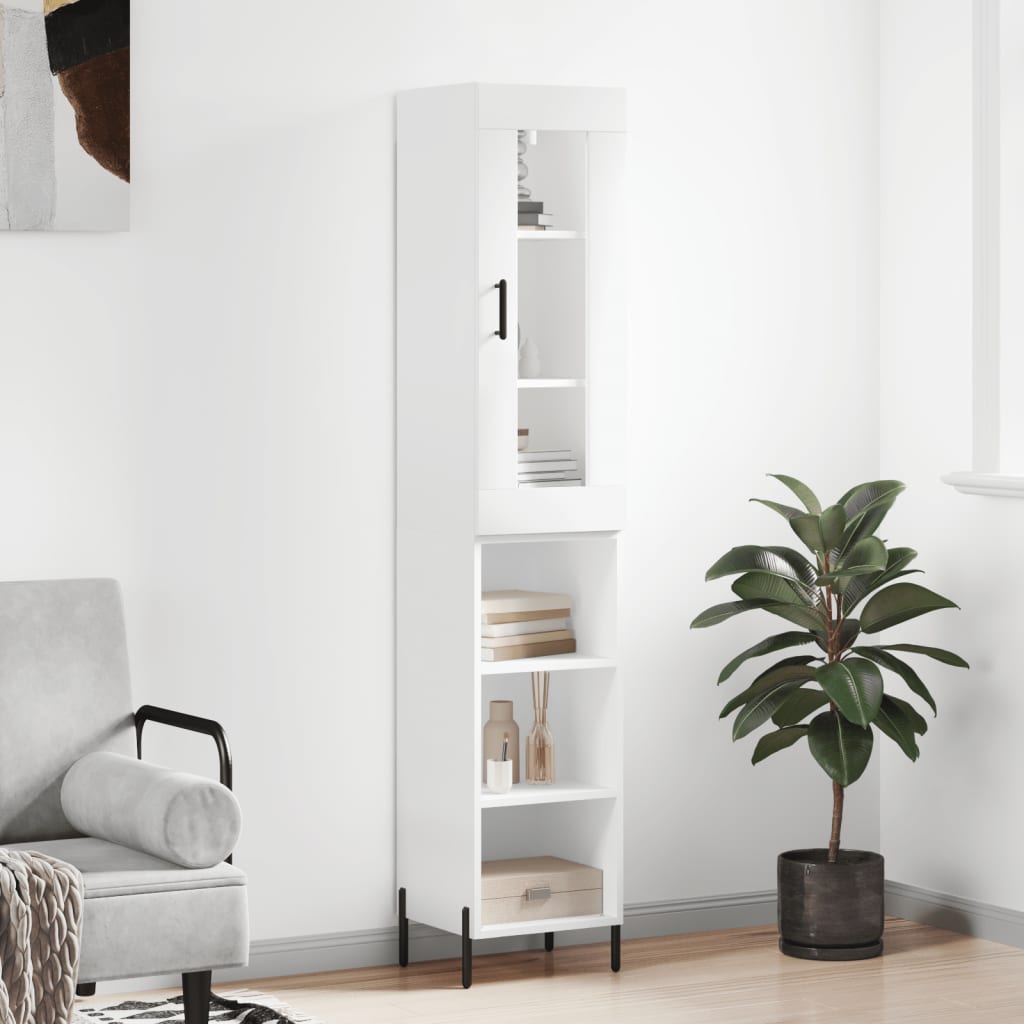 vidaXL Dulap înalt, alb, 34,5x34x180 cm, lemn prelucrat vidaXL Dulap înalt, alb, 34,5x34x180 cm, lemn prelucrat