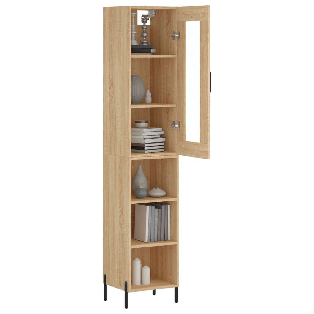 vidaXL Dulap înalt, stejar sonoma, 34,5x34x180 cm, lemn prelucrat