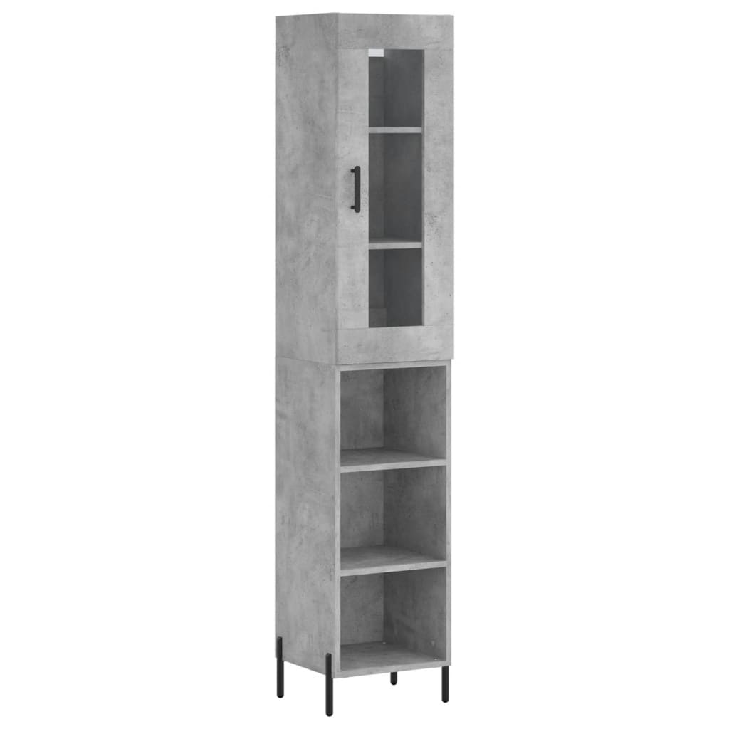vidaXL Dulap înalt, gri beton, 34,5x34x180 cm, lemn prelucrat vidaXL Dulap înalt, gri beton, 34,5x34x180 cm, lemn prelucrat
