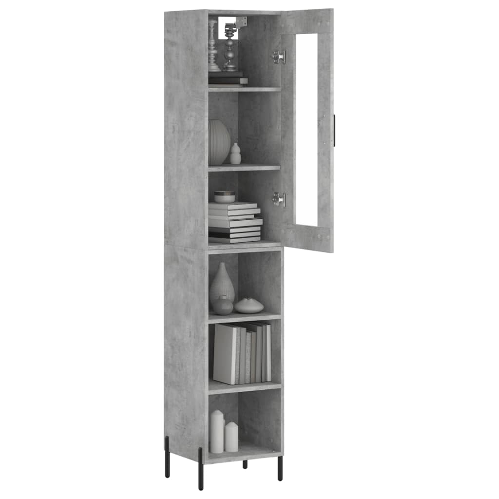 vidaXL Dulap înalt, gri beton, 34,5x34x180 cm, lemn prelucrat vidaXL Dulap înalt, gri beton, 34,5x34x180 cm, lemn prelucrat