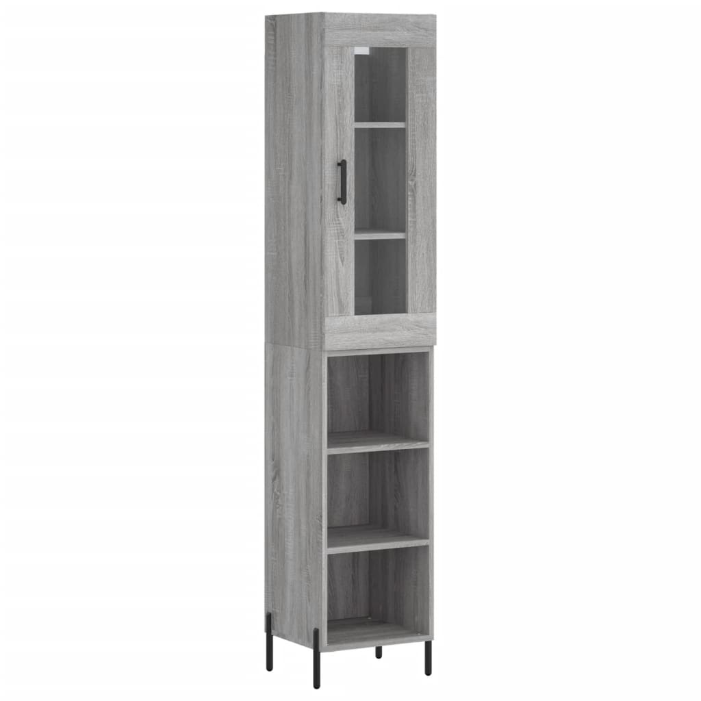 vidaXL Dulap înalt, gri sonoma, 34,5x34x180 cm, lemn prelucrat