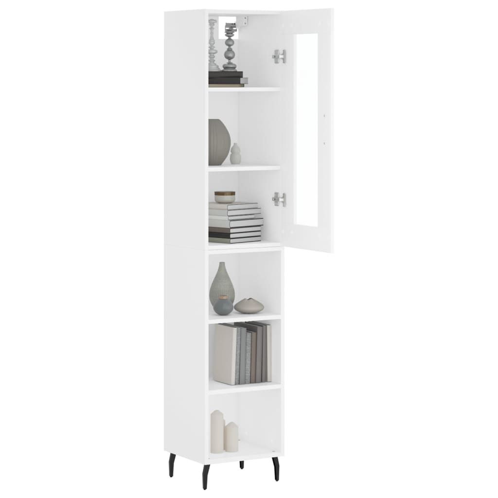 vidaXL Dulap înalt, alb, 34,5x34x180 cm, lemn prelucrat vidaXL Dulap înalt, alb, 34,5x34x180 cm, lemn prelucrat