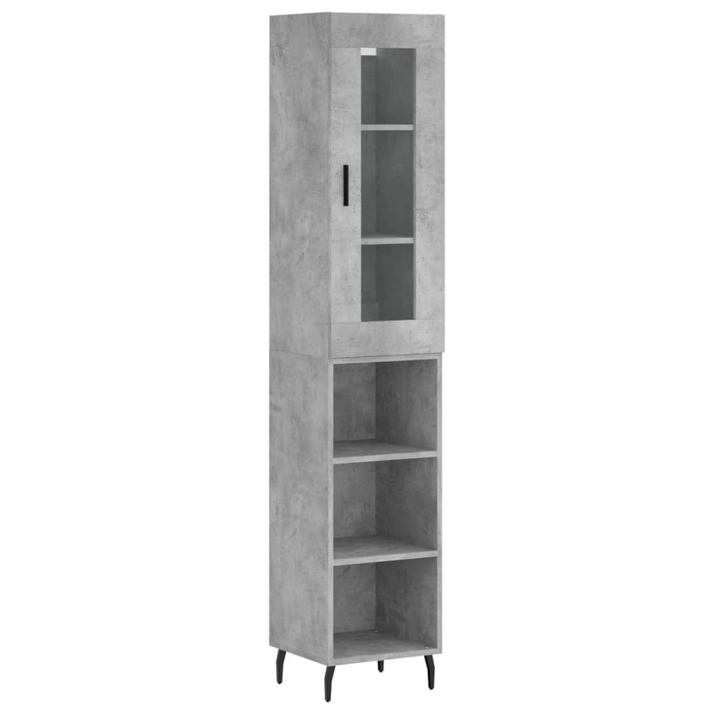 vidaXL Dulap înalt, gri beton, 34,5x34x180 cm, lemn prelucrat vidaXL Dulap înalt, gri beton, 34,5x34x180 cm, lemn prelucrat
