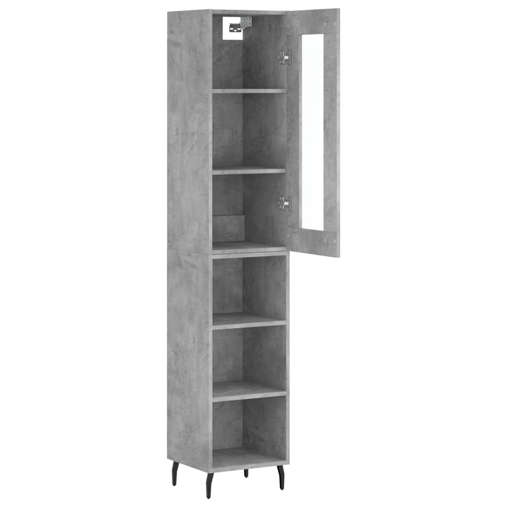vidaXL Dulap înalt, gri beton, 34,5x34x180 cm, lemn prelucrat vidaXL Dulap înalt, gri beton, 34,5x34x180 cm, lemn prelucrat