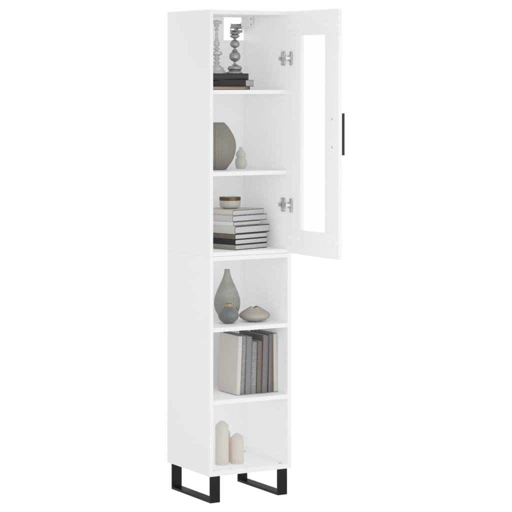 vidaXL Dulap înalt, alb, 34,5x34x180 cm, lemn prelucrat vidaXL Dulap înalt, alb, 34,5x34x180 cm, lemn prelucrat