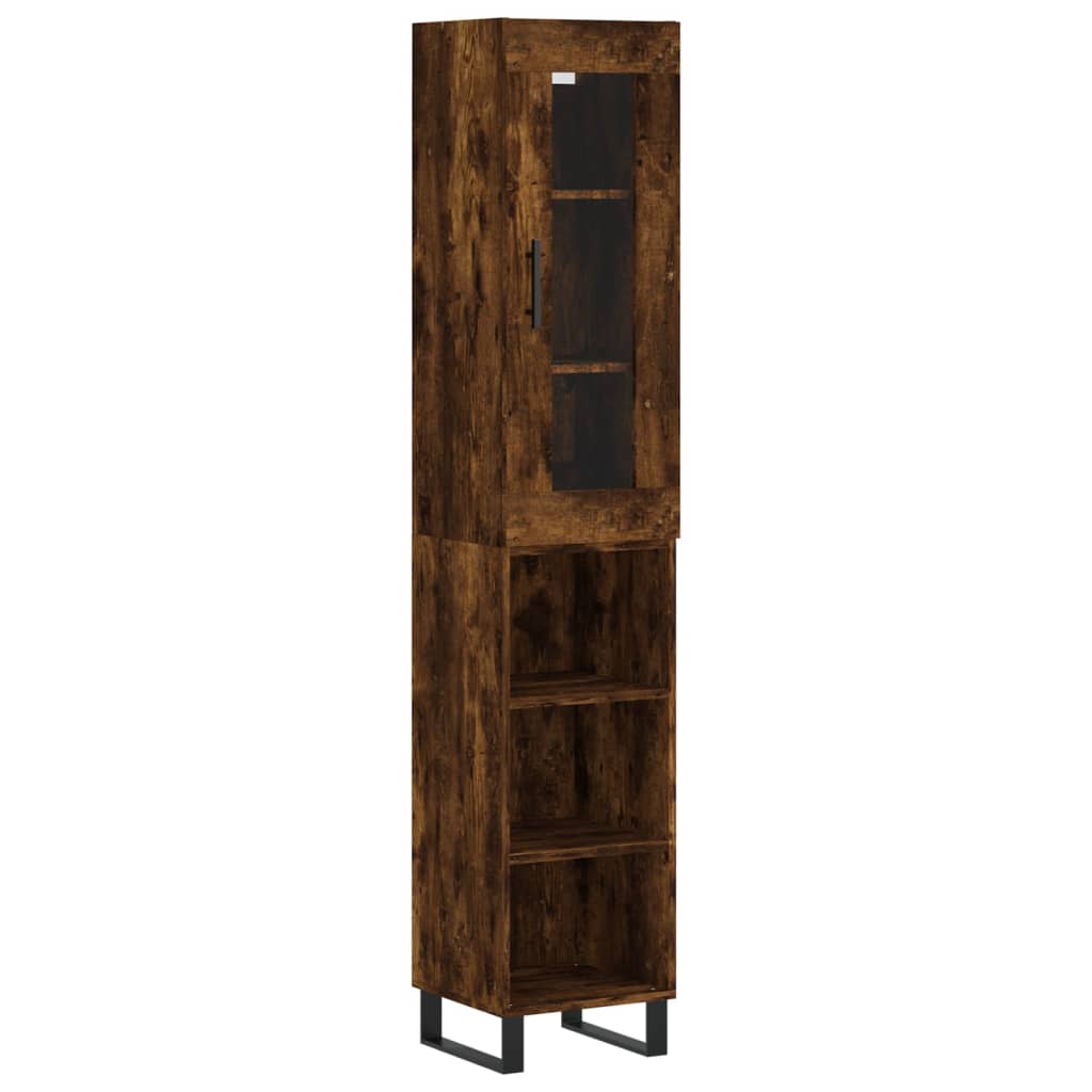 vidaXL Dulap înalt, stejar fumuriu, 34,5x34x180 cm, lemn prelucrat