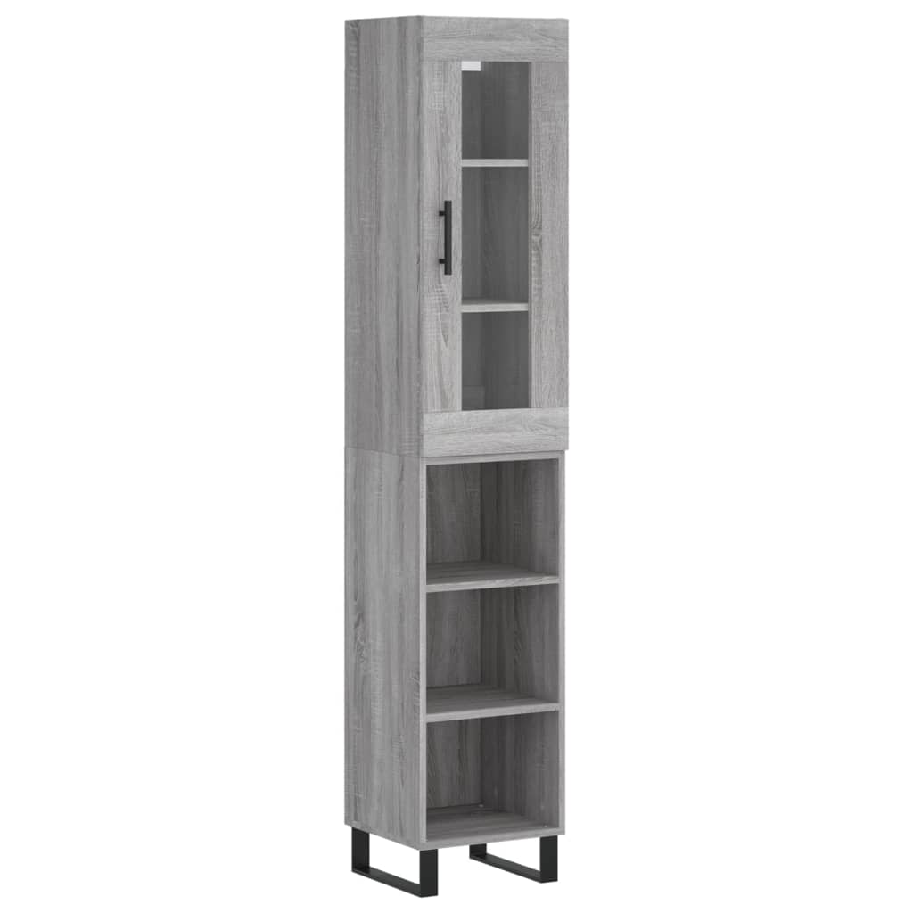 vidaXL Dulap înalt, gri sonoma, 34,5x34x180 cm, lemn prelucrat
